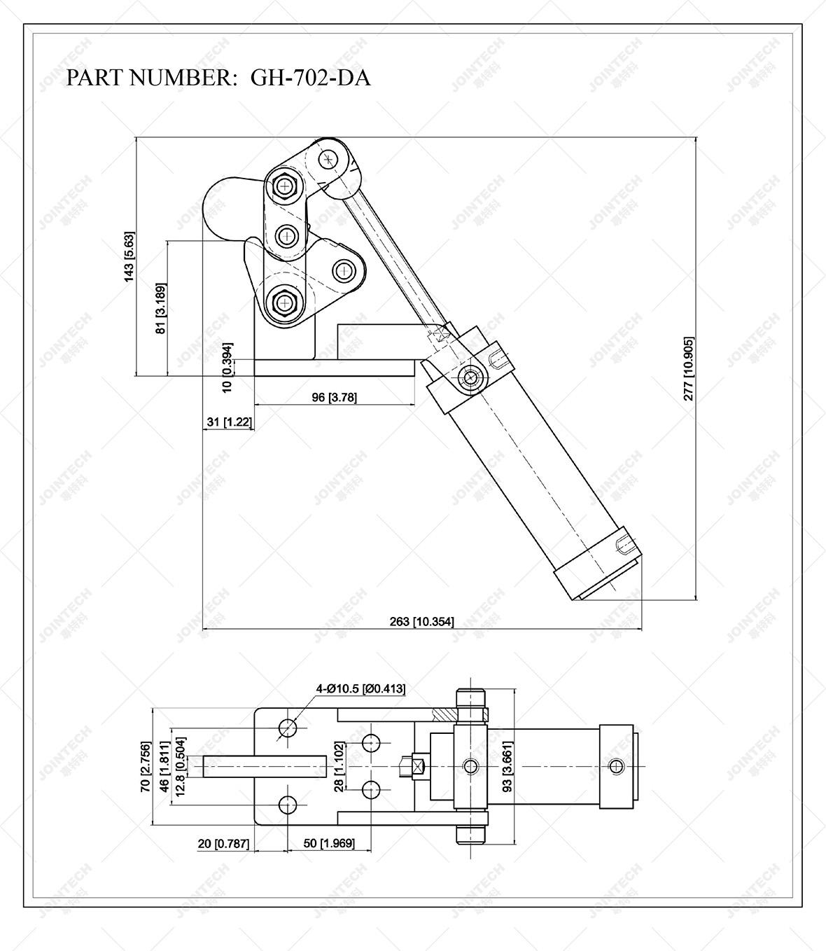 Pneumatic Heavy Duty Weldable Clamp