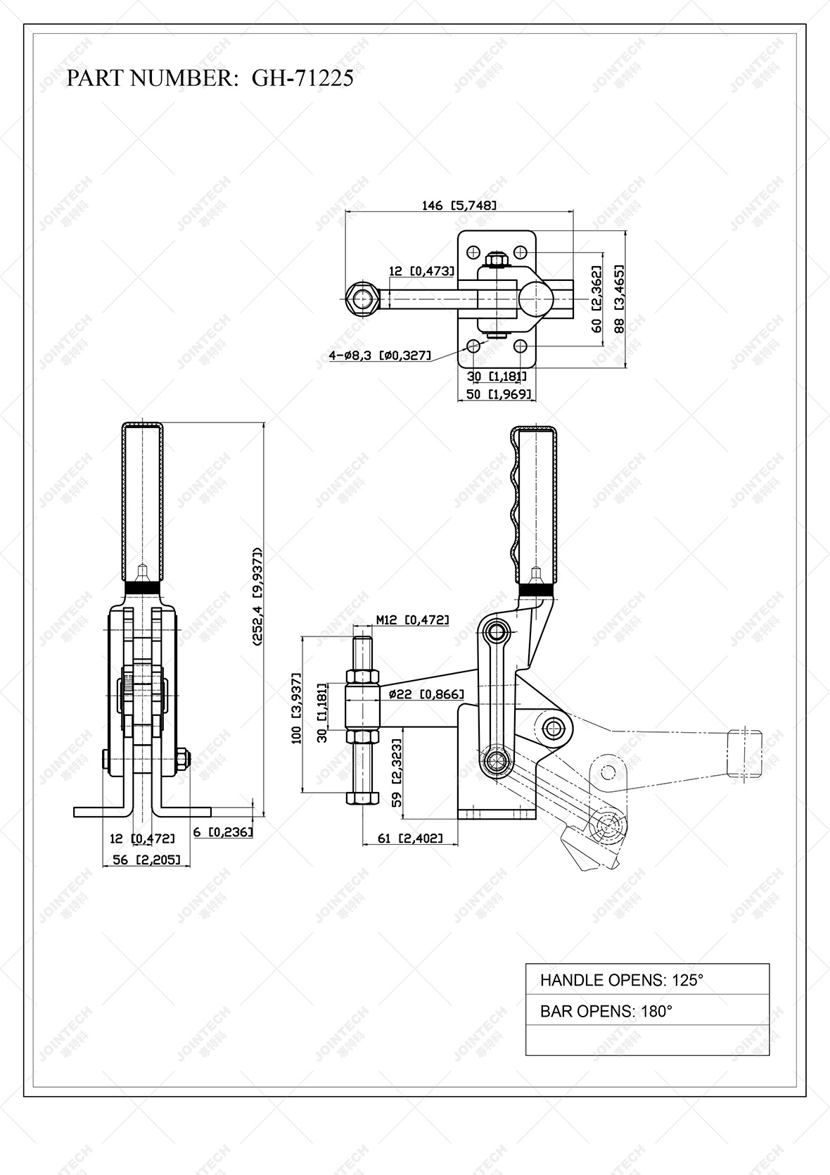 Heavy Duty Weldable Toggle Clamp