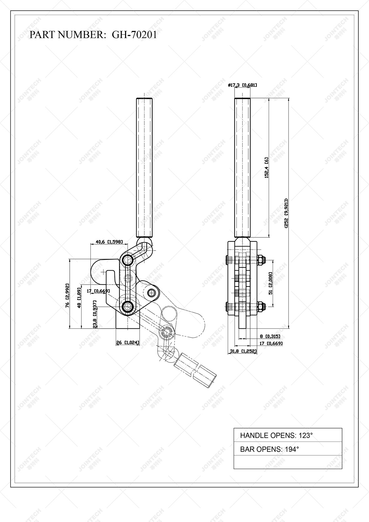 Heavy Duty Weldable Toggle Clamp