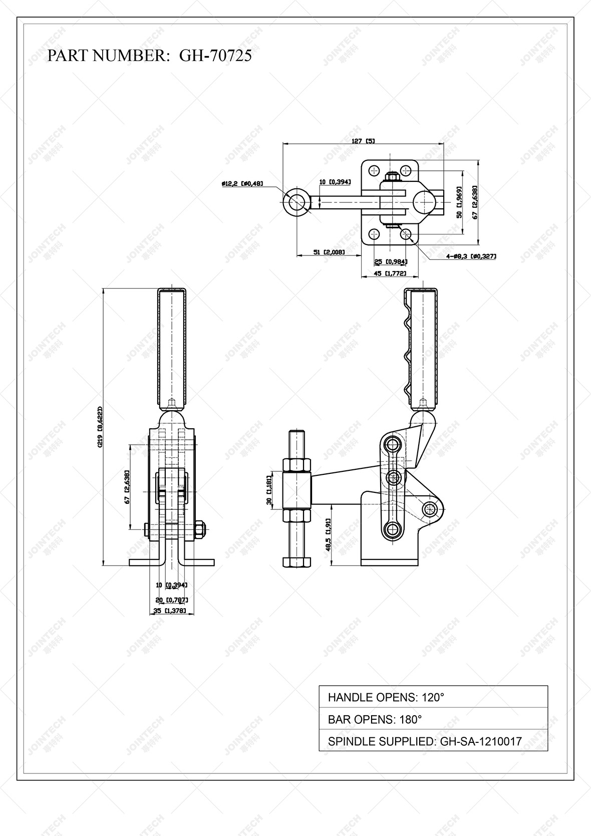 Heavy Duty Weldable Toggle Clamp
