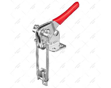 What is the principle of the latch action toggle clamps?