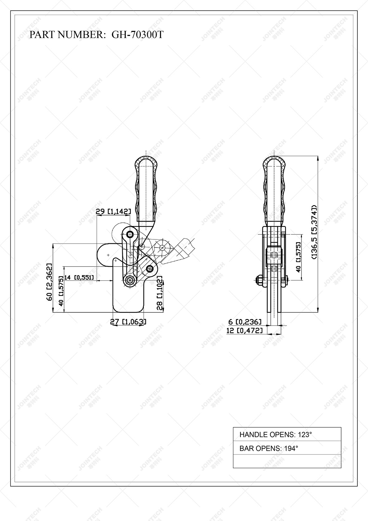 Heavy Duty Weldable Toggle Clamp
