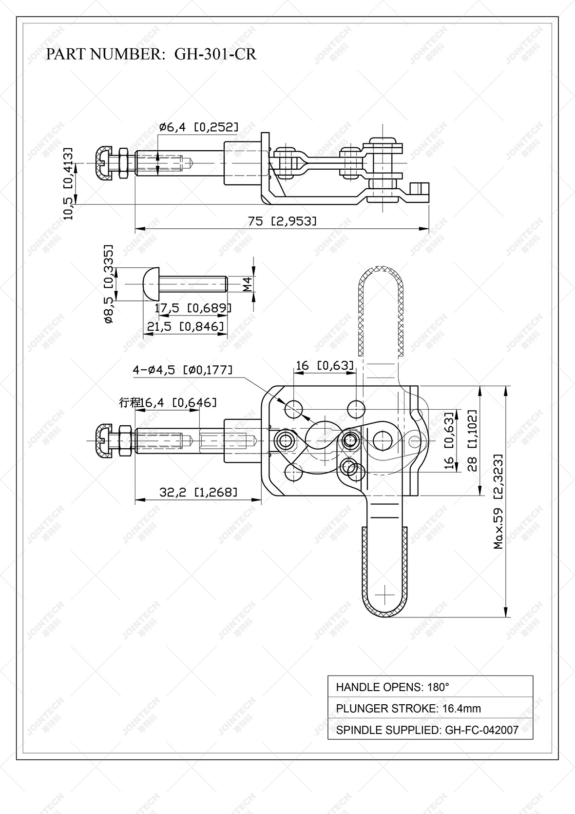 Straight Line Action Toggle Clamp