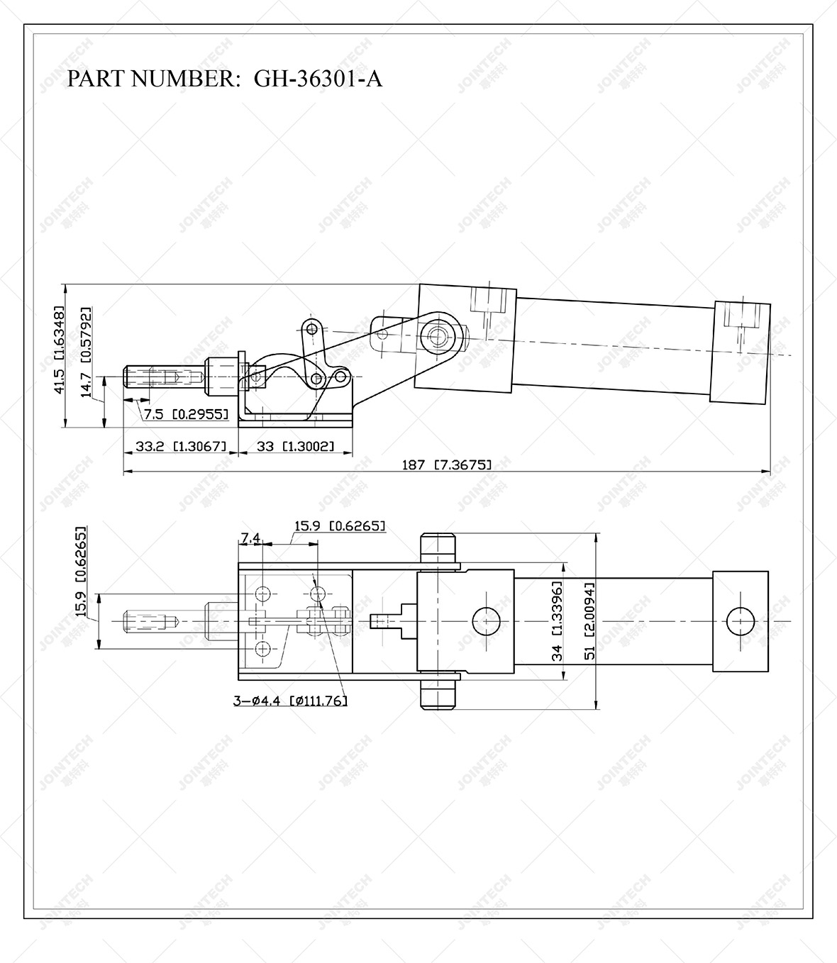 Pneumatic Quick Release Toggle Clamp