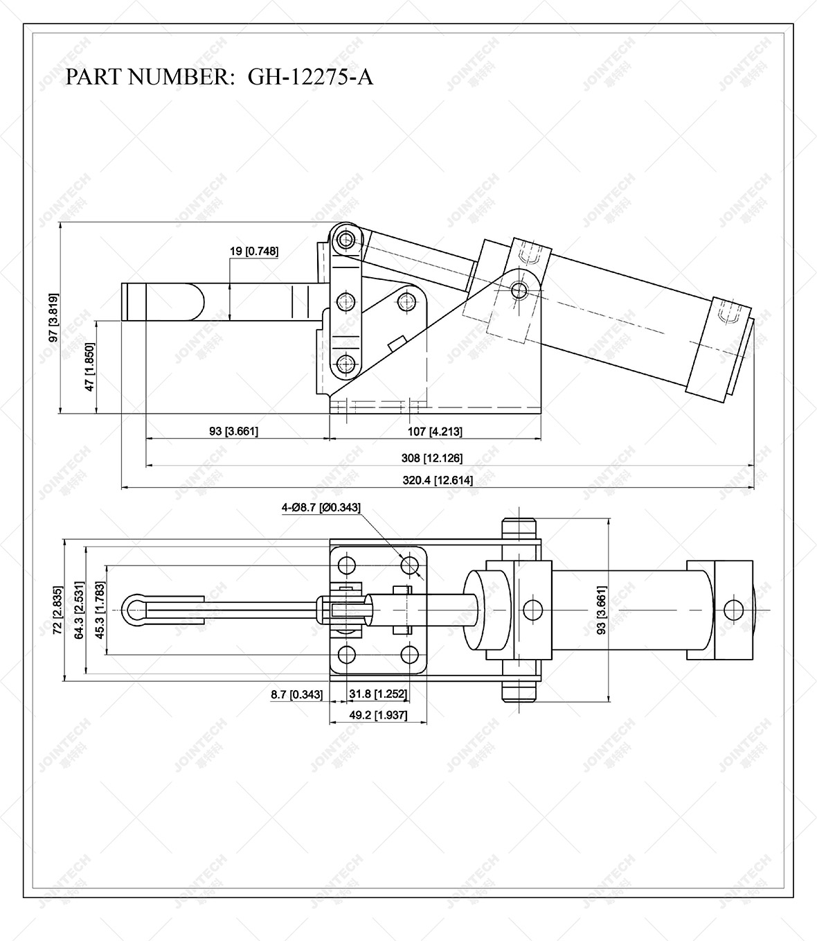 Pneumatic Vertical Toggle Clamp