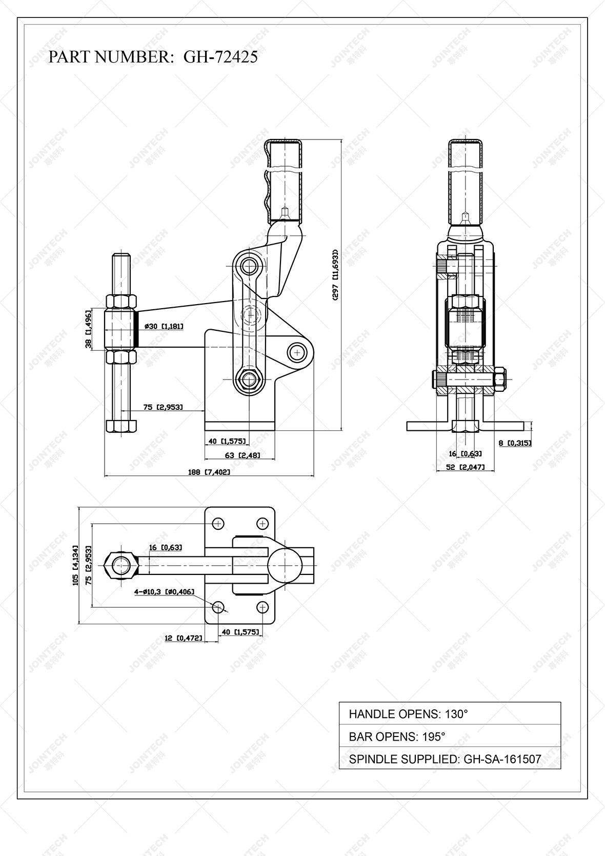 Heavy Duty Weldable Toggle Clamp