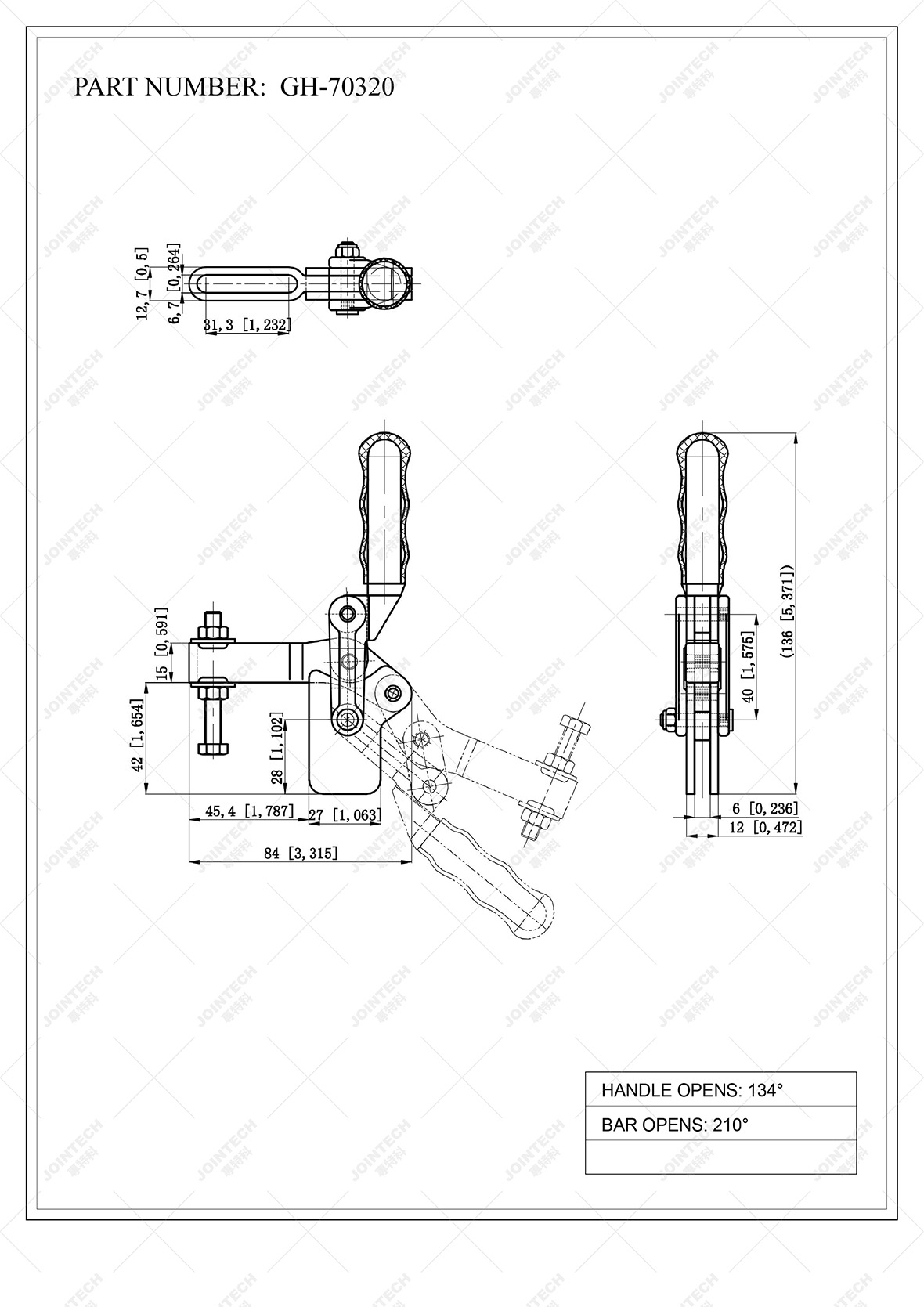 Heavy Duty Weldable Toggle Clamp