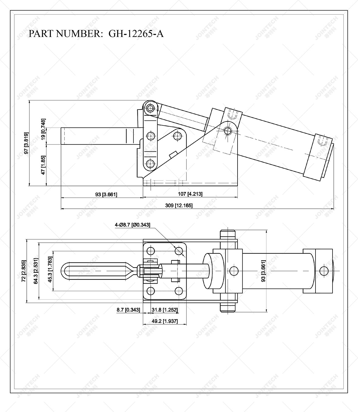 Pneumatic Vertical Toggle Clamp