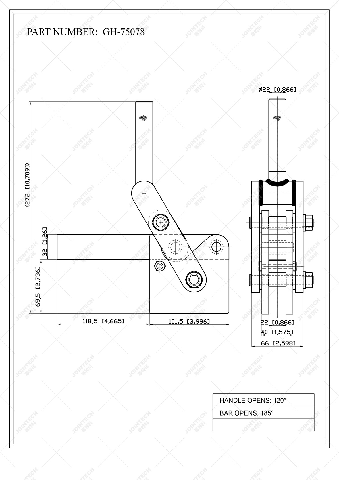 Heavy Duty Weldable Toggle Clamp