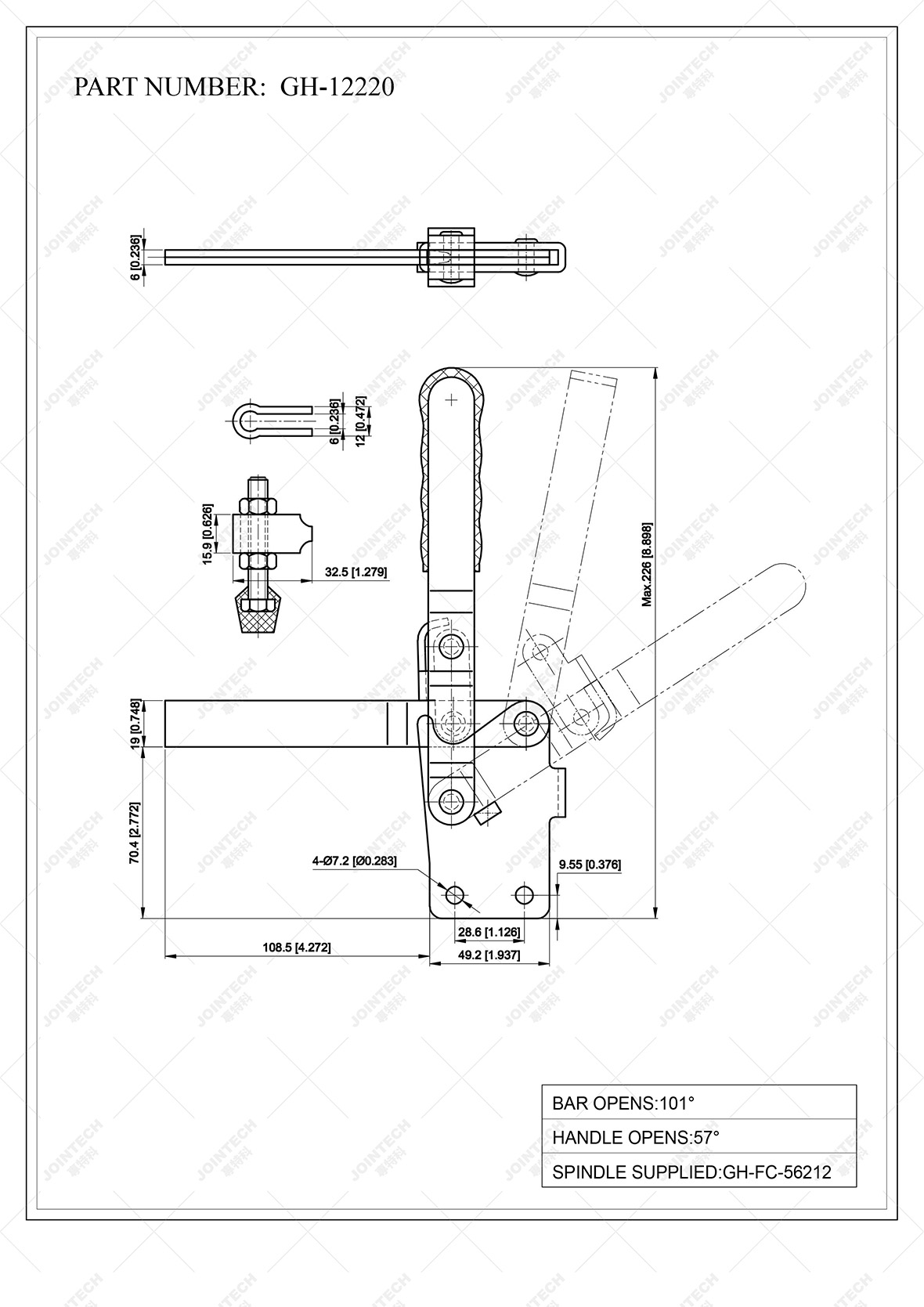 Vertical Type Toggle Clamp With Steel Bolt Retainer Buy Vertical
