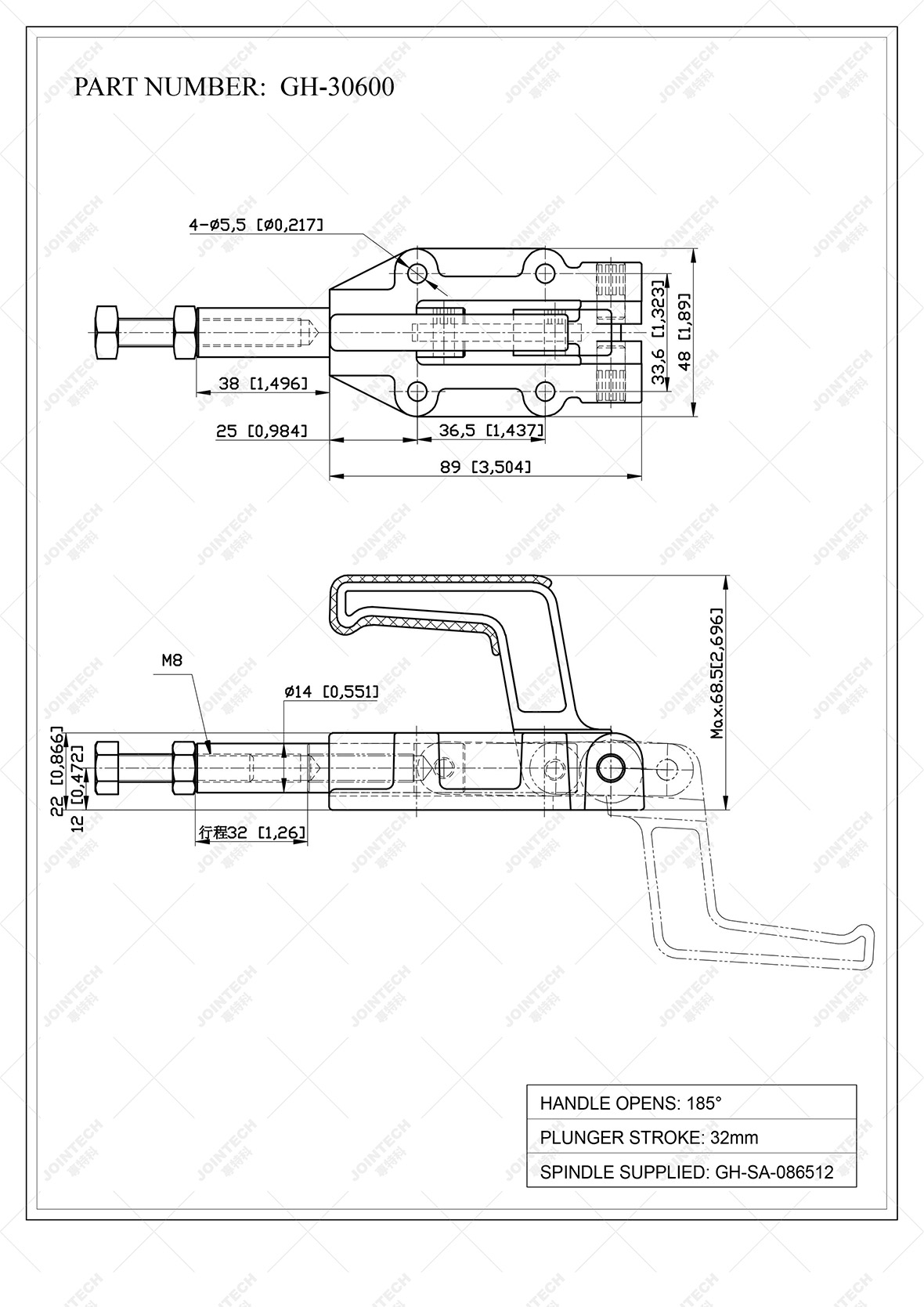 Straight Line Action Toggle Clamp