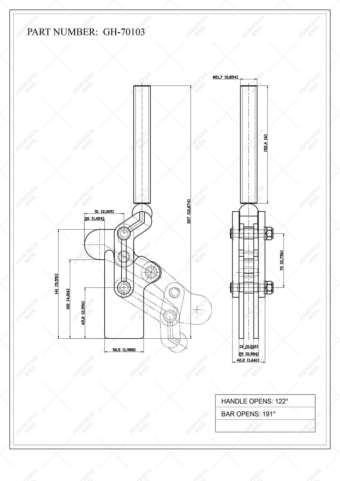 Heavy Duty Weldable Toggle Clamp