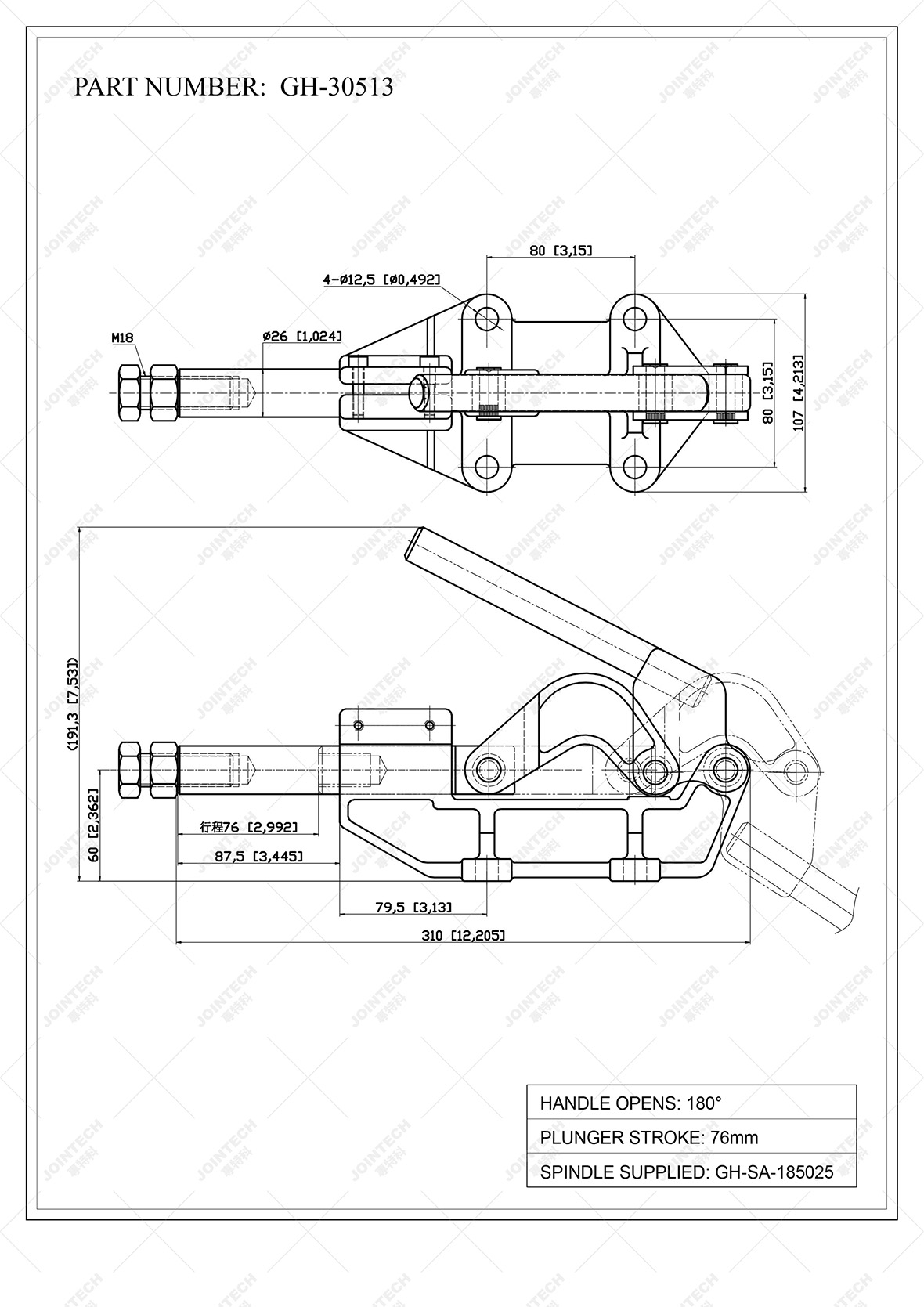 Straight Line Action Toggle Clamp