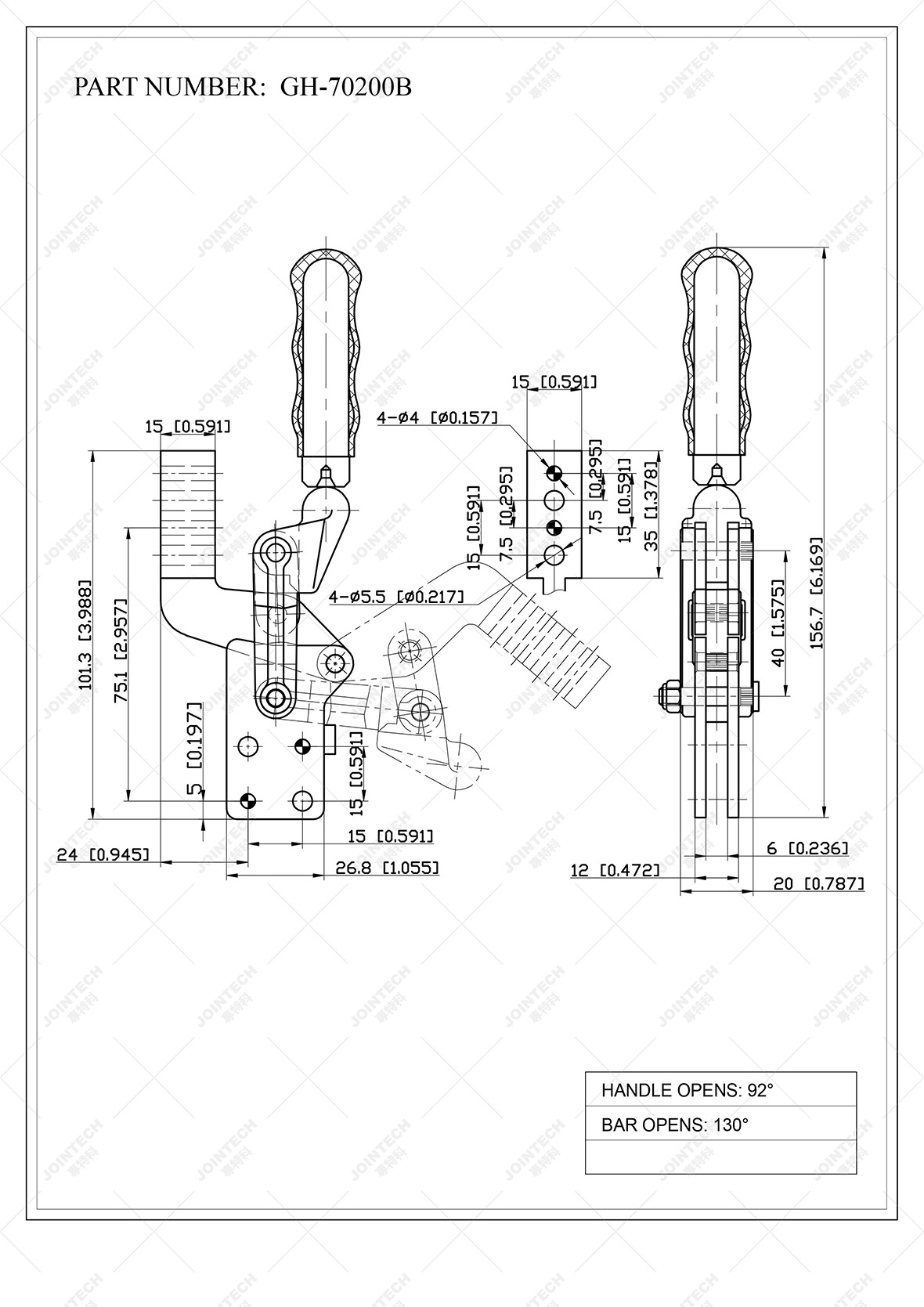 Heavy Duty Weldable Toggle Clamp